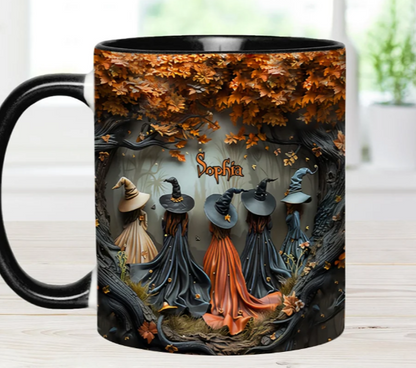 Beautiful Witches - Personalized Witch Accent Mug-Myprintsy