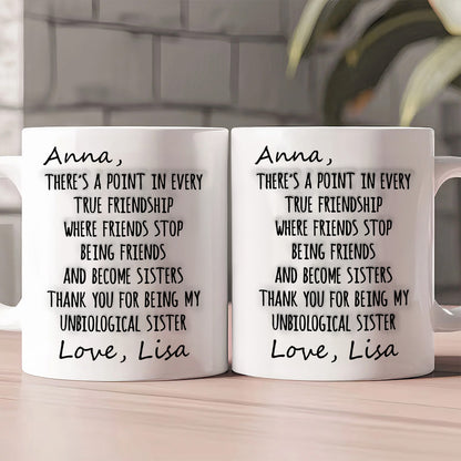 Being Friends And Become Sisters - Personalized Ceramic Coffee Mug-Myprintsy
