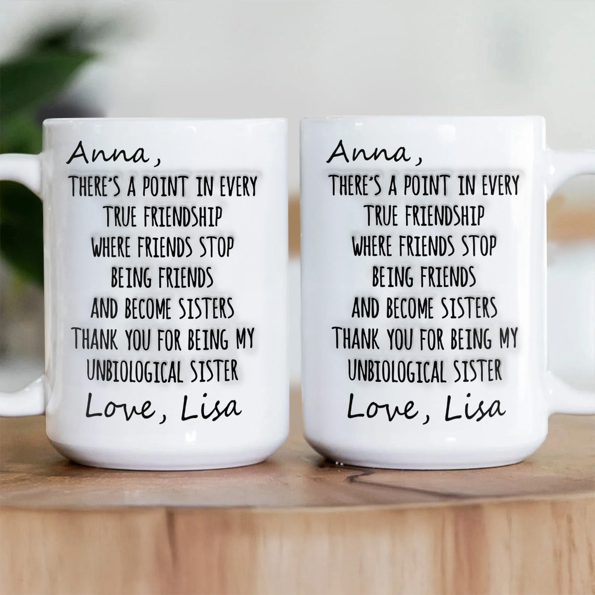 Being Friends And Become Sisters - Personalized Ceramic Coffee Mug-Myprintsy