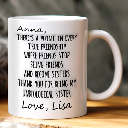 Being Friends And Become Sisters - Personalized Ceramic Coffee Mug-Myprintsy