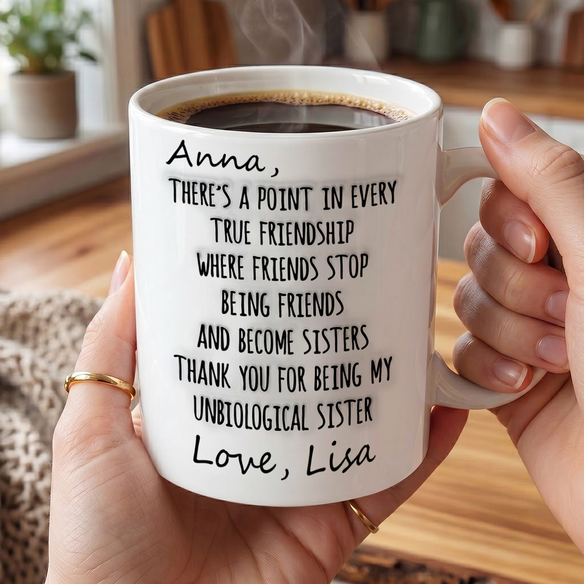 Being Friends And Become Sisters - Personalized Ceramic Coffee Mug-Myprintsy