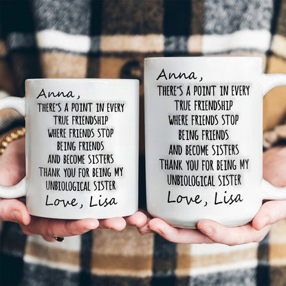 Being Friends And Become Sisters - Personalized Ceramic Coffee Mug-Myprintsy