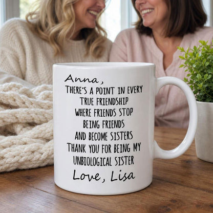 Being Friends And Become Sisters - Personalized Ceramic Coffee Mug-Myprintsy