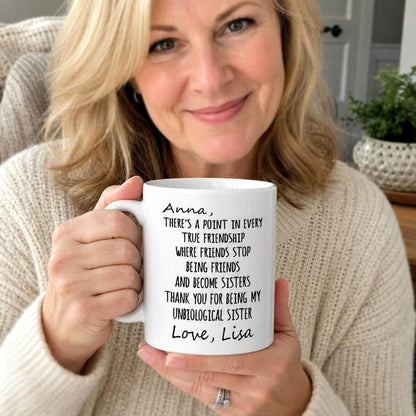 Being Friends And Become Sisters - Personalized Ceramic Coffee Mug-Myprintsy