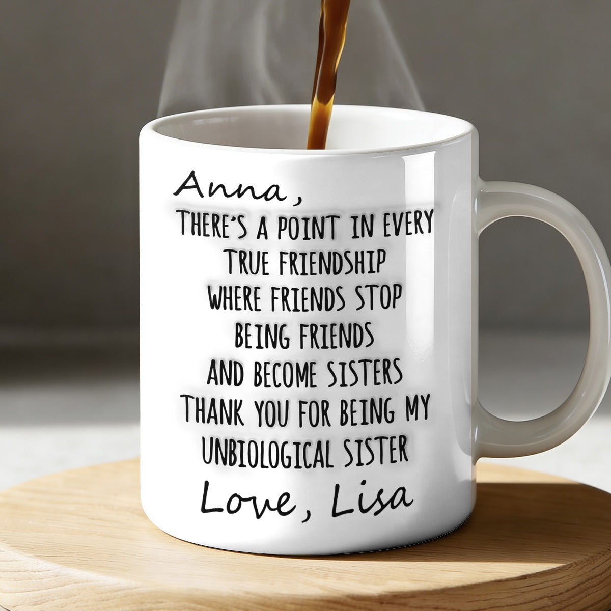 Being Friends And Become Sisters - Personalized Ceramic Coffee Mug-Myprintsy