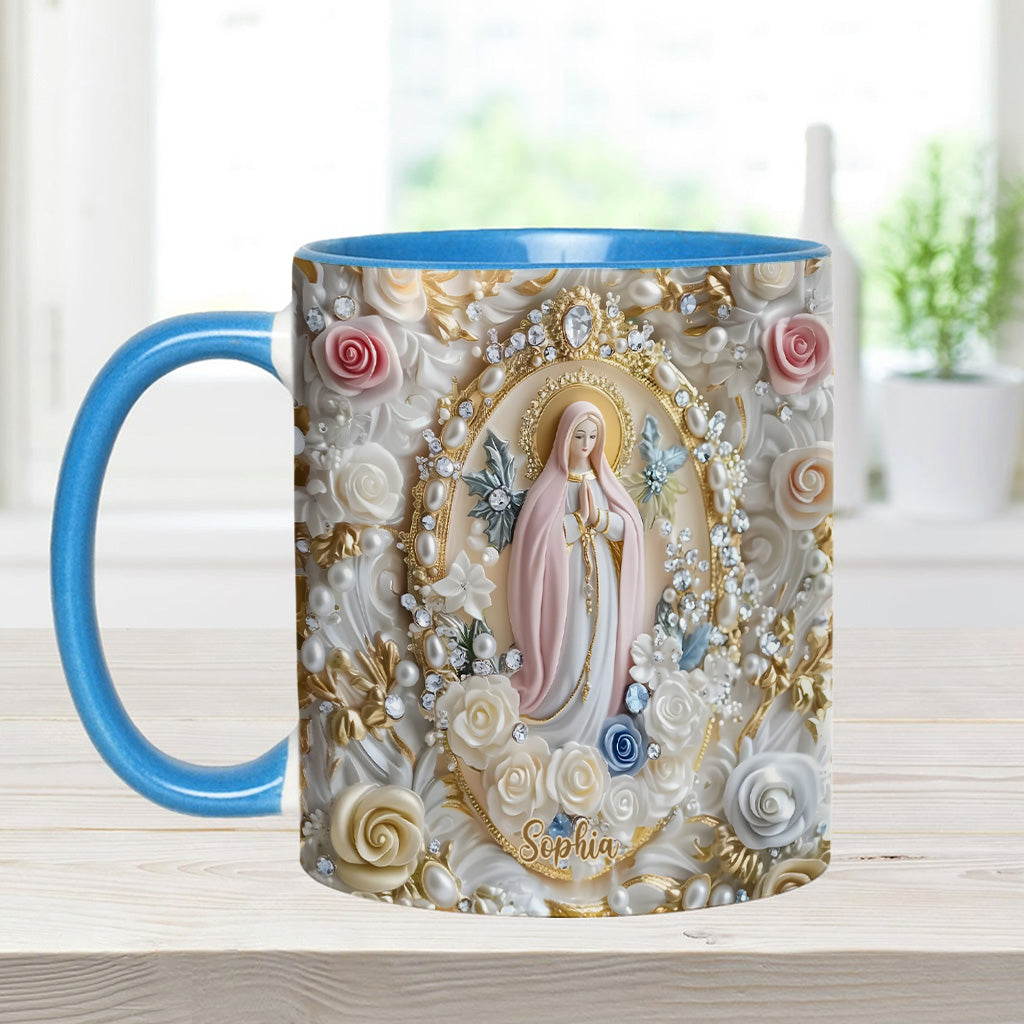 Believer Blessed Holy Mary Mother Of God Jesus - Personalized Accent Mug-Myprintsy