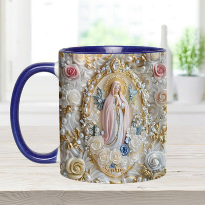 Believer Blessed Holy Mary Mother Of God Jesus - Personalized Accent Mug-Myprintsy