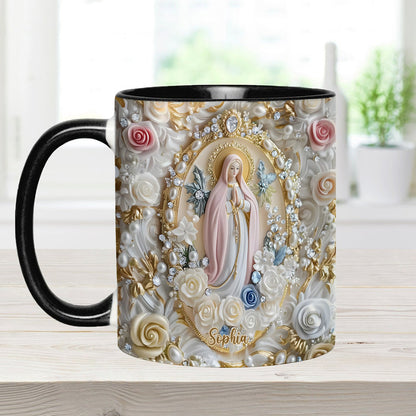 Believer Blessed Holy Mary Mother Of God Jesus - Personalized Accent Mug-Myprintsy