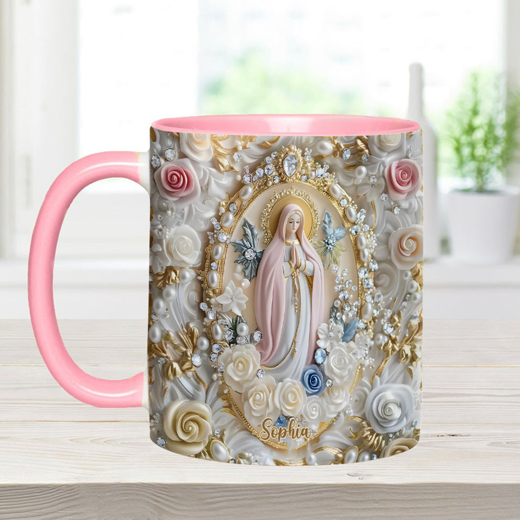 Believer Blessed Holy Mary Mother Of God Jesus - Personalized Accent Mug-Myprintsy