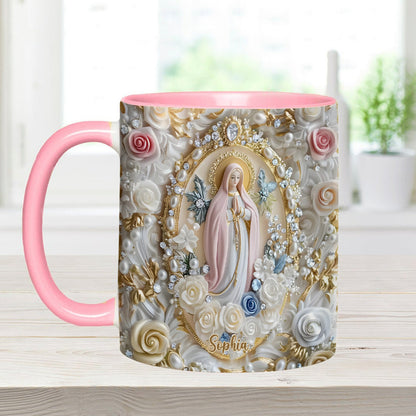 Believer Blessed Holy Mary Mother Of God Jesus - Personalized Accent Mug-Myprintsy