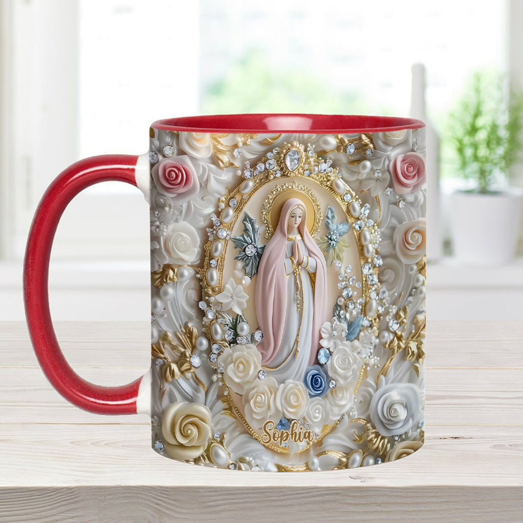 Believer Blessed Holy Mary Mother Of God Jesus - Personalized Accent Mug-Myprintsy