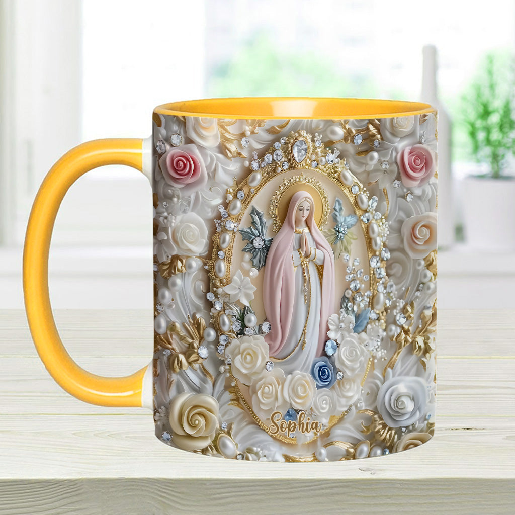 Believer Blessed Holy Mary Mother Of God Jesus - Personalized Accent Mug-Myprintsy