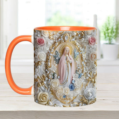 Believer Blessed Holy Mary Mother Of God Jesus - Personalized Accent Mug-Myprintsy