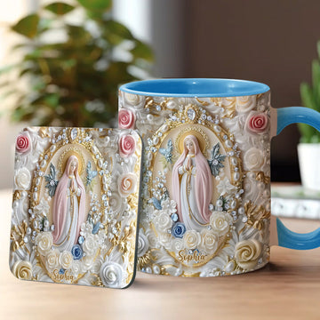 Believer Blessed Holy Mary Mother Of God Jesus - Personalized Accent Mug-Myprintsy