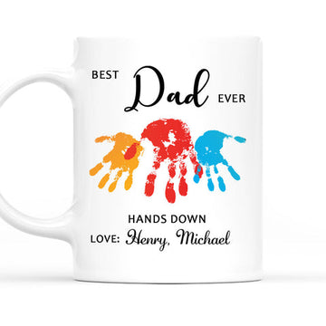 Best Dad Ever Hands Down - Personalized Coffee Mug-Myprintsy