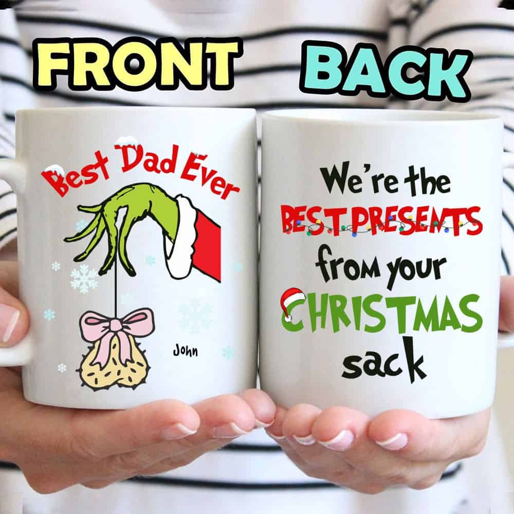 Best Dad Ever We’re The Best Presents From Your Christmas Sack - Personalized Coffee Mug - Christmas's Gift For Dad-Myprintsy