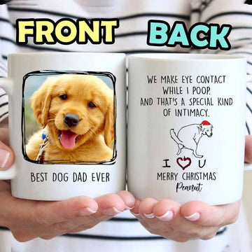 Best Dog Dad Ever Merry Christmas Peanut Custom Mug - Personalized Coffee Mug - Christmas's Gift-Myprintsy