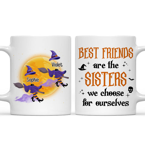 Best Friends Are The Sister We Choose Witch Mug - Personalized Halloween Mug-Myprintsy