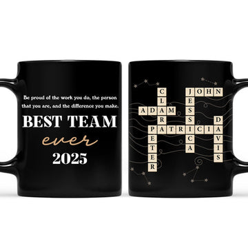 Best Team Ever - Personalized Black Mug-Myprintsy