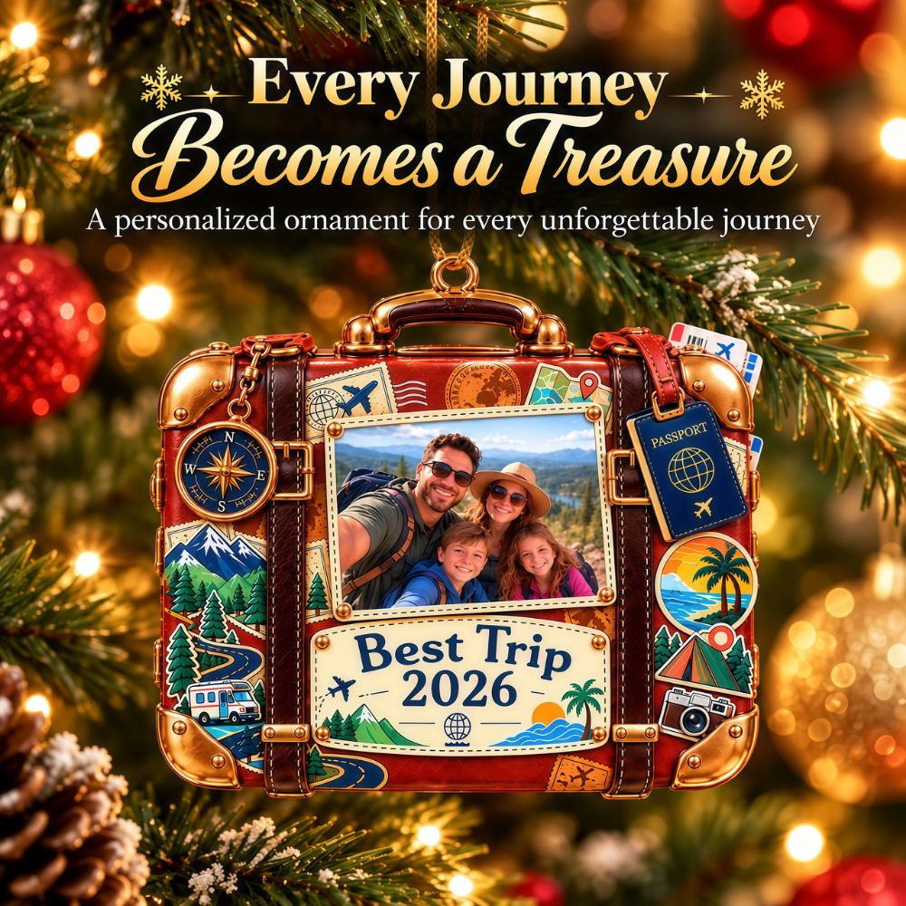 Best Trip Ever - Personalized 3D Christmas Acrylic Ornament-Myprintsy