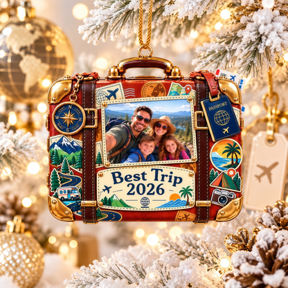Best Trip Ever - Personalized 3D Christmas Acrylic Ornament-Myprintsy