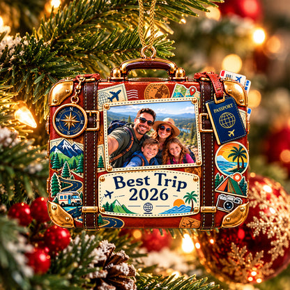 Best Trip Ever - Personalized 3D Christmas Acrylic Ornament-Myprintsy