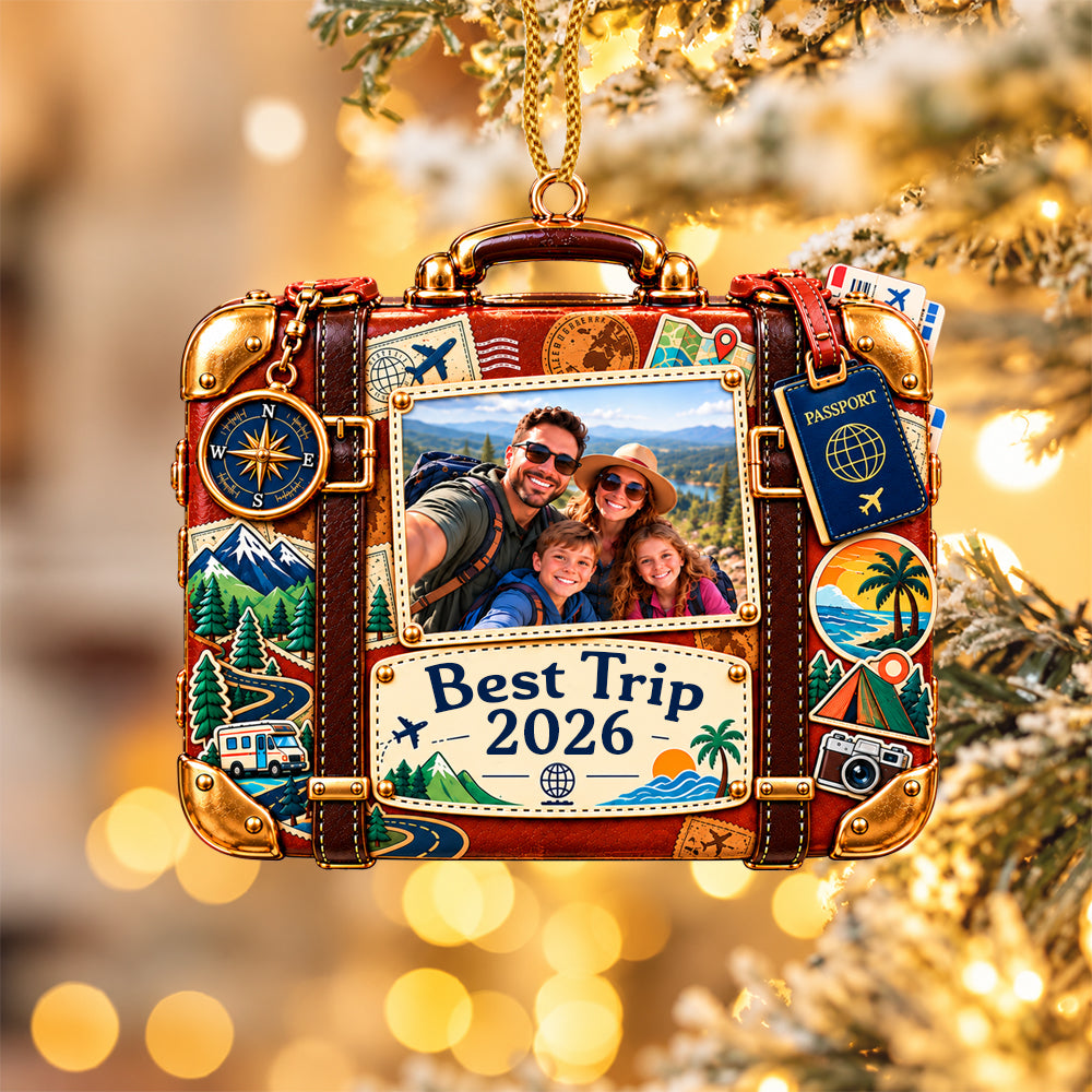 Best Trip Ever - Personalized 3D Christmas Acrylic Ornament-Myprintsy