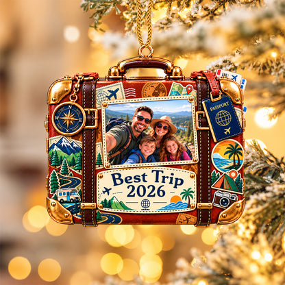 Best Trip Ever - Personalized 3D Christmas Acrylic Ornament-Myprintsy