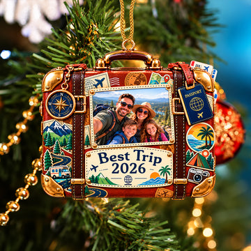 Best Trip Ever - Personalized 3D Christmas Acrylic Ornament-Myprintsy