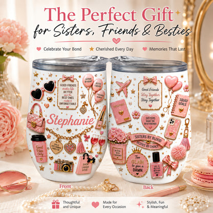Bestie Forever - Personalized Wine Tumbler-Myprintsy