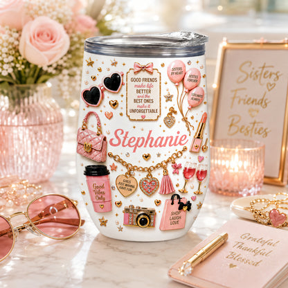 Bestie Forever - Personalized Wine Tumbler-Myprintsy