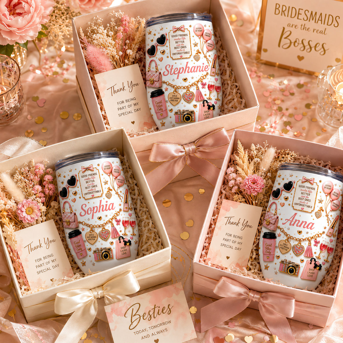 Bestie Forever - Personalized Wine Tumbler-Myprintsy