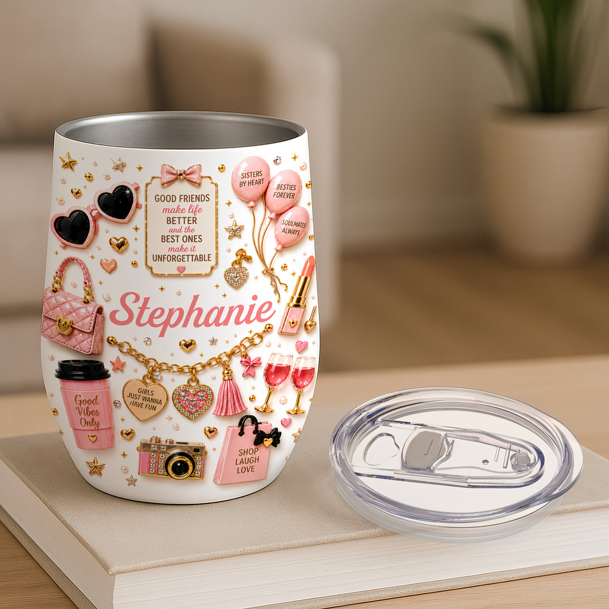 Bestie Forever - Personalized Wine Tumbler-Myprintsy