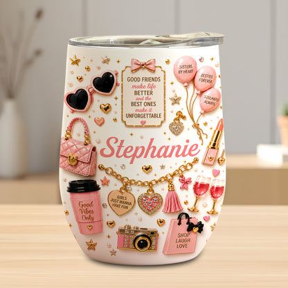 Bestie Forever - Personalized Wine Tumbler-Myprintsy