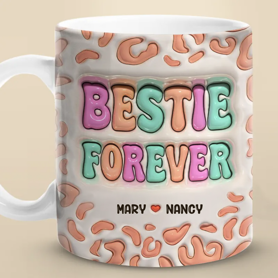 Bestie Forever - Personalized Ceramic Mug - Perfect Gift for Best Friends, BFFs, and Sisters