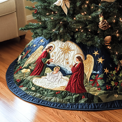 Bethlehem Blessing Christmas Quilted Tree Skirt VH VTQ-Myprintsy