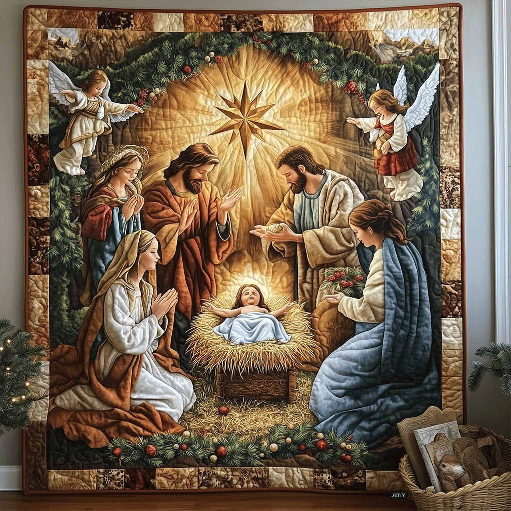 Bethlehem Scene Quilted Blanket VTQ-Myprintsy