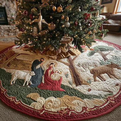 Bethlehem Star Path Christmas Quilted Tree Skirt-Myprintsy