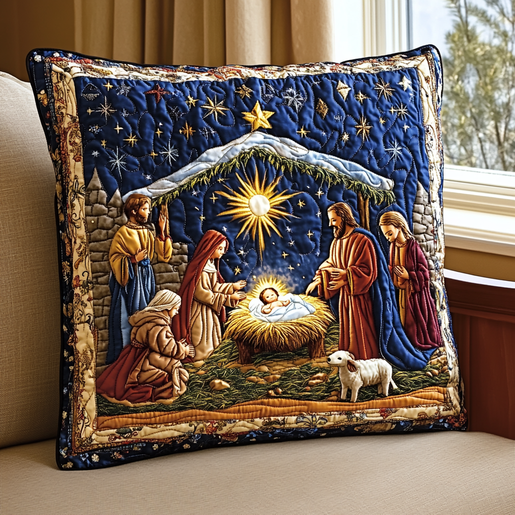 Bethlehem Star Quilted Quilted Pillow Case VTQ-Myprintsy