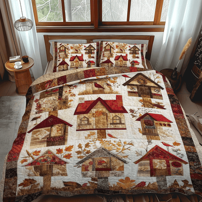 Bird House Thanksgiving -Piece Quilted Bedding Set PD VTQ-Myprintsy