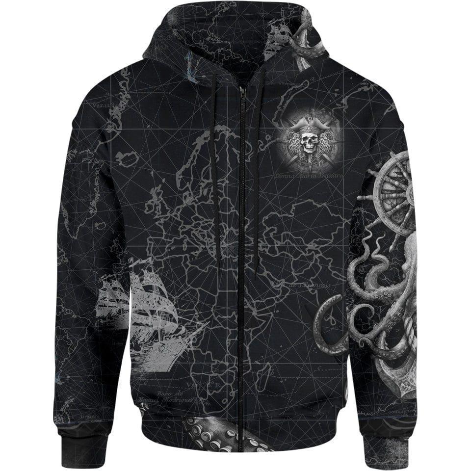 Black Beard Zip Hoodie