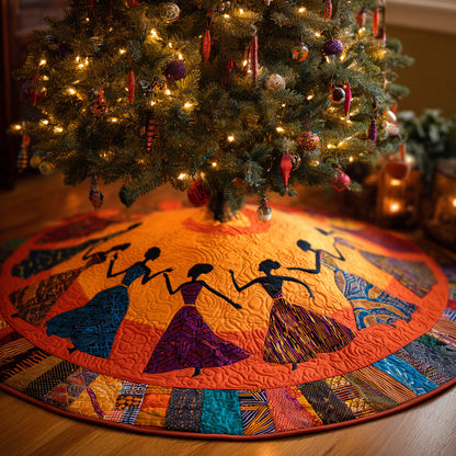 Black Women Terra Dance Quilted Christmas Tree Skirt HH-Myprintsy
