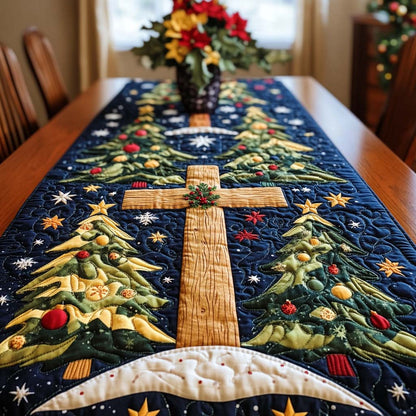 Blessed Cross Quilted Table Runner VTQ-Myprintsy