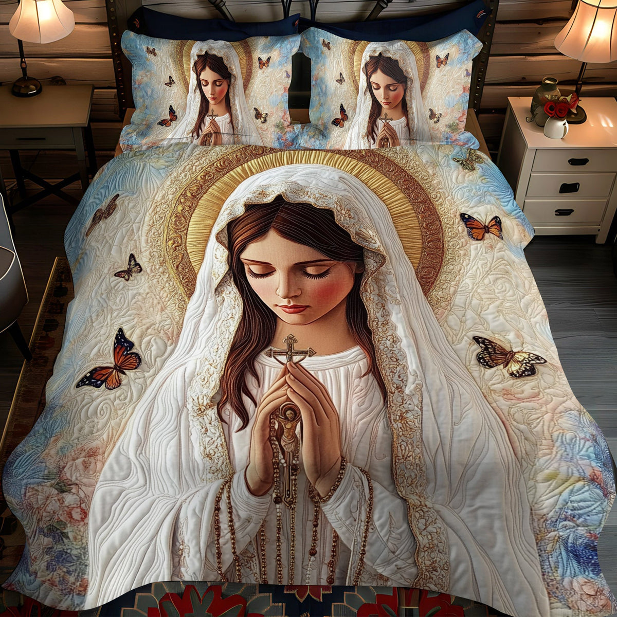 Blessed Radiance -Piece Quilted Bedding Set VTQ-Myprintsy