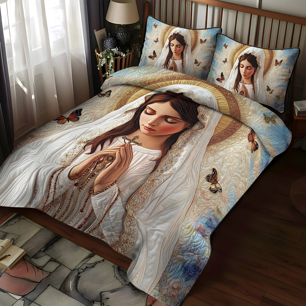 Blessed Radiance -Piece Quilted Bedding Set VTQ-Myprintsy