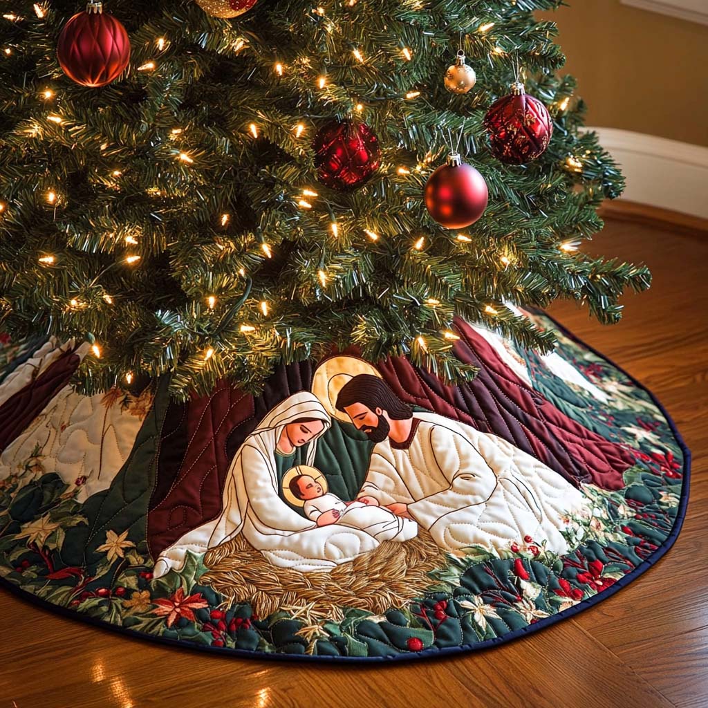 Blessed Unity Christmas Quilted Tree Skirt VTQ-Myprintsy