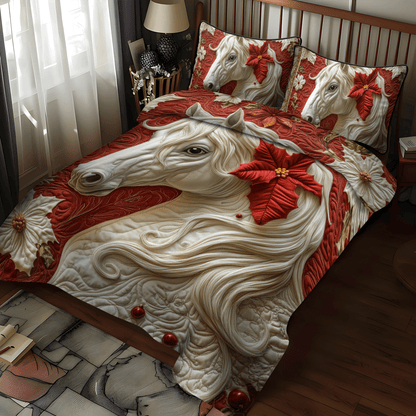 Blooming Horse -Piece Quilted Bedding Set VTQ-Myprintsy