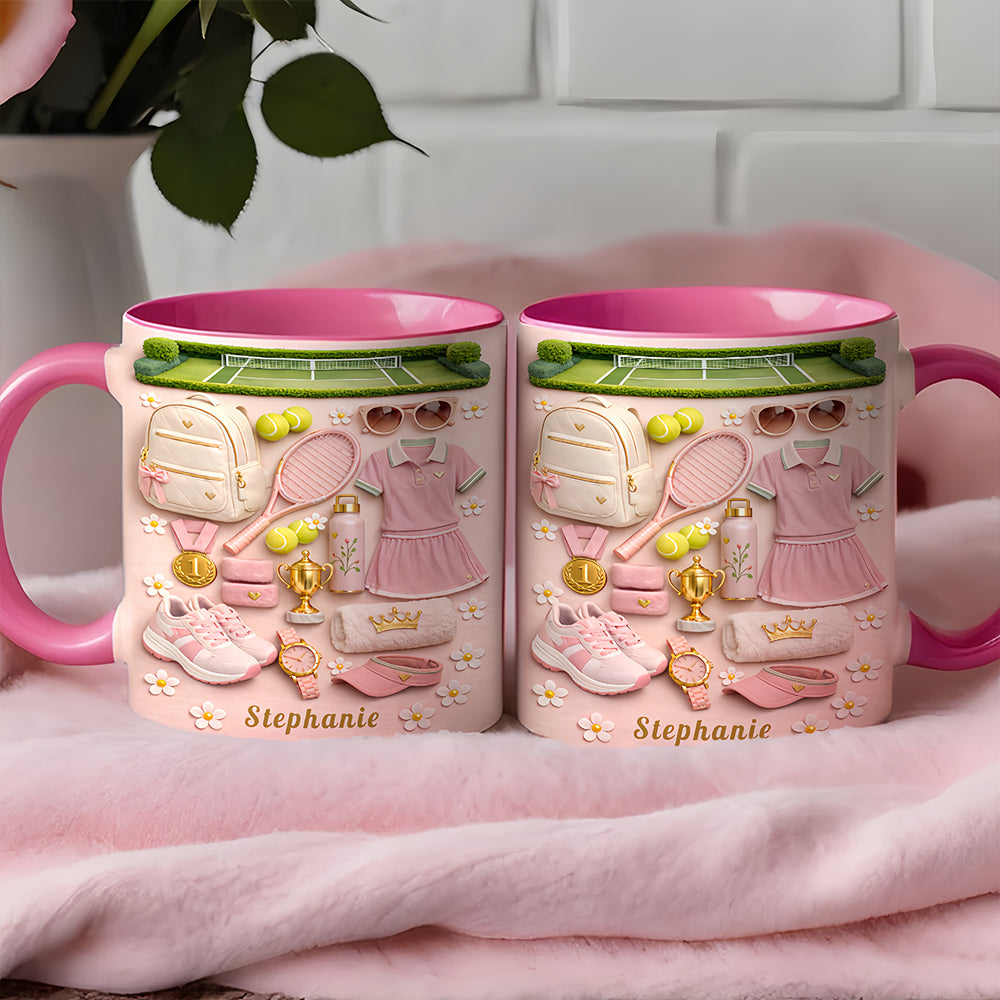 Blossom Court Champion - Personalized Pink Tennis Mug - Tennis Gifts for Her-Myprintsy