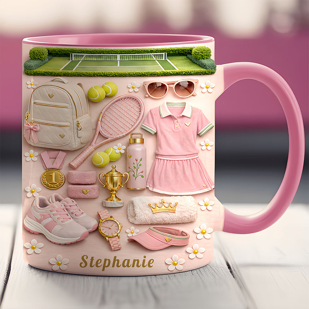 Blossom Court Champion - Personalized Pink Tennis Mug - Tennis Gifts for Her-Myprintsy