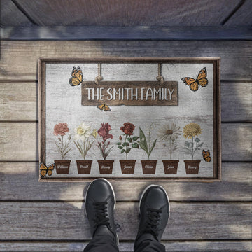 Blossoms and Butterflies Welcome You - Personalized Doormat - Gift For Family-Myprintsy